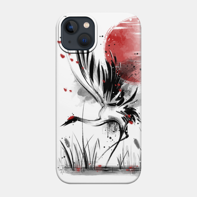 Sumi-e crane - Japan - Phone Case