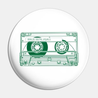 Cassette Tape (Cadmium Green Lines) Analog / Music Pin