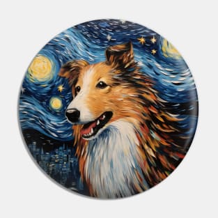 Rough Collie Starry Night Pin