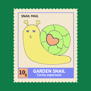Kawaii Cute Garden Snail, Funny Pun, Stamp Collection, Snail Mail T-Shirt