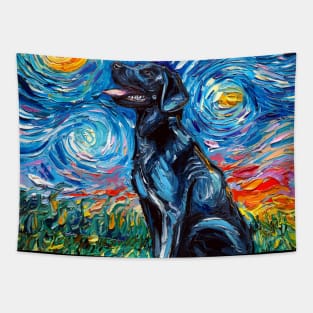 Black Labrador Night Tapestry