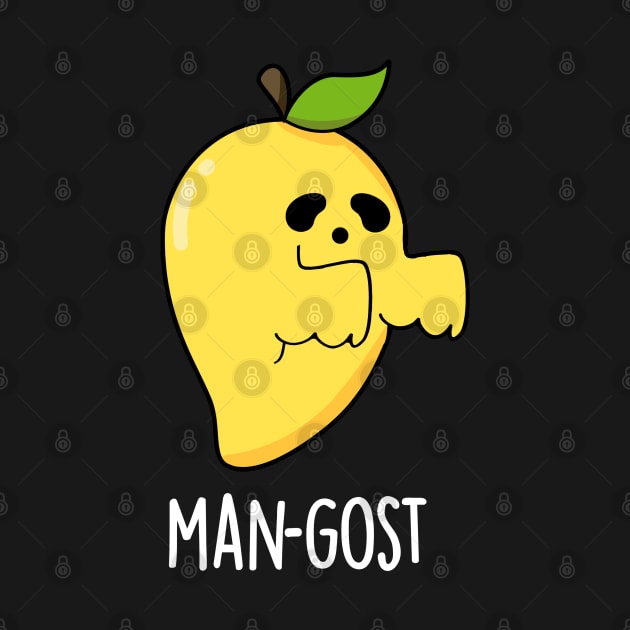 Man-gost Cute Halloween Mango Fruit Ghost Pun by punnybone