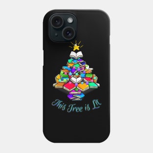 A Christmas Tree of Books That's Lit Phone Case