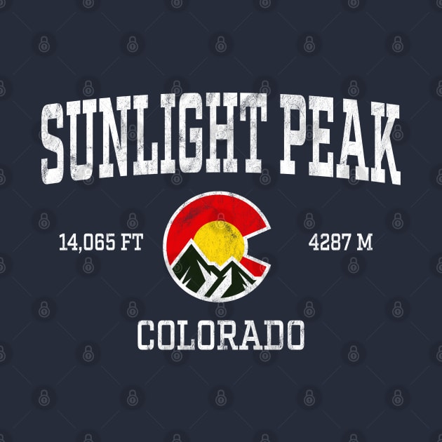 Sunlight Peak Colorado 14ers Vintage Athletic Mountains by TGKelly