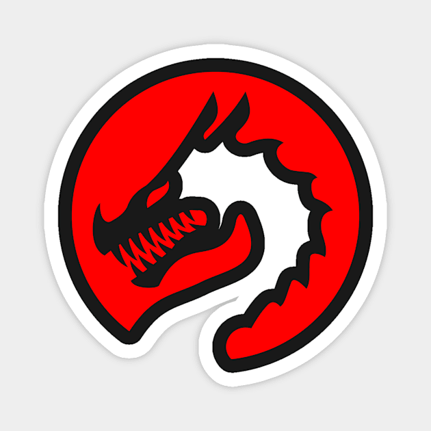 Red Luck Dragon Design, Luck Dragon Gifts Logo Design, Valkyrie War Dragon Magnet by LuckDragonGifts