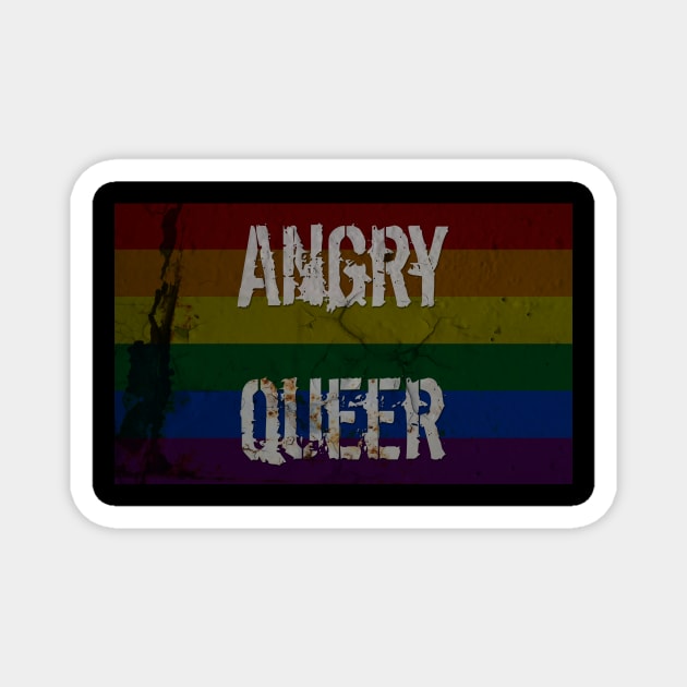 Angry Rainbow Queer Magnet by Caliel