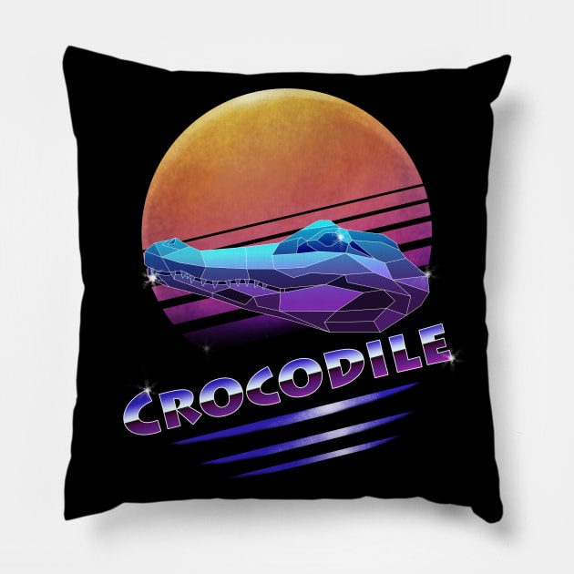 Cyberpunk Crocodile Pillow by Jay Diloy