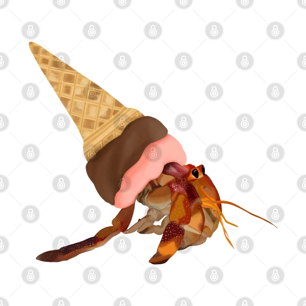 Ice Cream Cone Hermit Crab by Suneldesigns