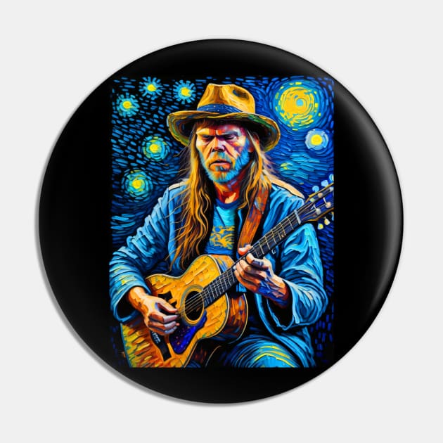 Neil Young in starry night Pin by FUN GOGH