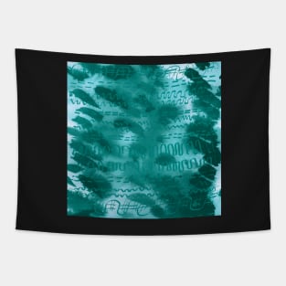 Teal hieroglyphics Tapestry