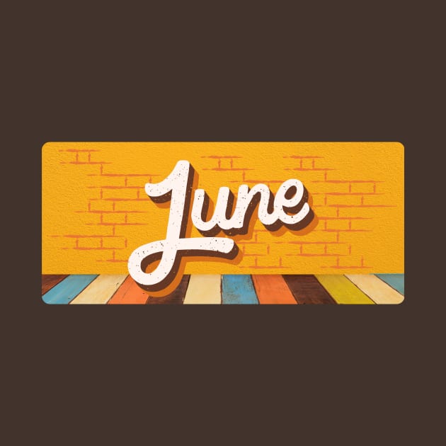 June Month Retro Text by LThings