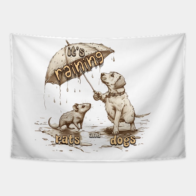 It's Raining Rats and Dogs Tapestry by nonbeenarydesigns