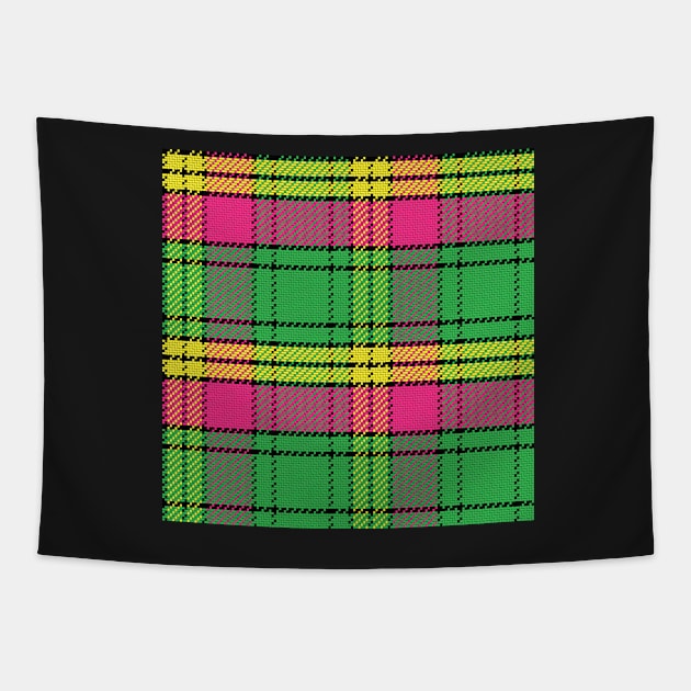 Scottish tartan, black, yellow, pink; green Tapestry by kavalenkava