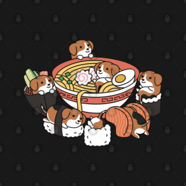 Discover Beagle Ramen Sushi - Beagle - T-Shirt