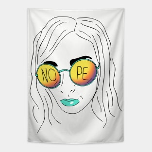 nope - minimal portrait Tapestry