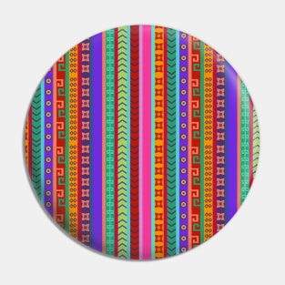 Ethnic Peruvian Motif Striped Pattern Pin