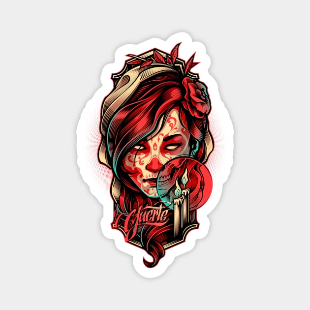 Sugar Skull Lady Magnet by BlackoutBrother