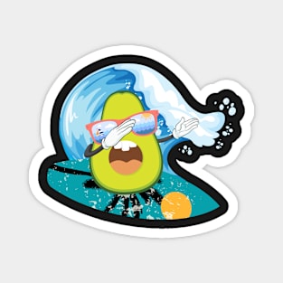 funny avocado surfing Magnet