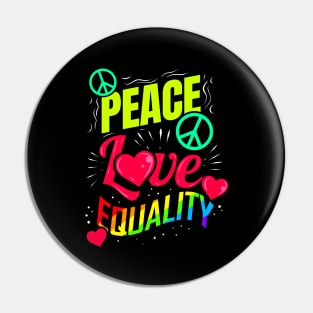 LGBTQ Pride Month Logo Peace Love Equality Pin