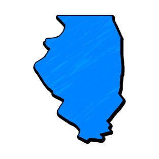 Bright Blue Illinois Outline T-Shirt