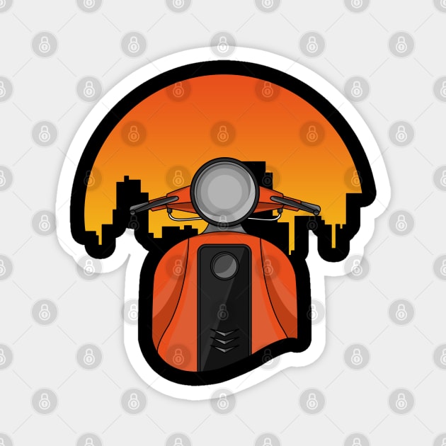 Cool Moped with Cityview Magnet by Markus Schnabel