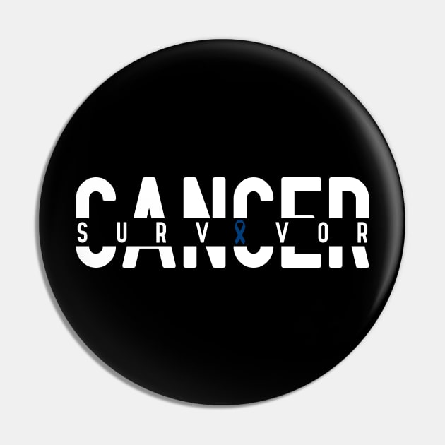 Colon Cancer Survivor - Dark Blue Ribbon Pin by jpmariano