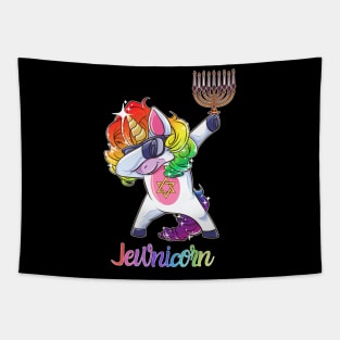 Jewnicorn- Jewish Dabbing Unicorn Hanukkah Tapestry