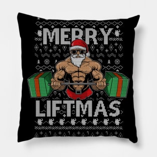 Merry Liftmas Christmas Xmas Fitmas Fitness Santa Holiday 7 Pillow