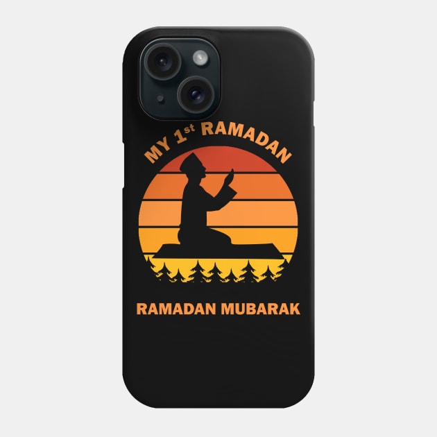 My First Ramadan 1st Ramadan Mubarak Ramadan Kareem Man Prays Dawn Dusk Gift Phone Case by Amazing Arts