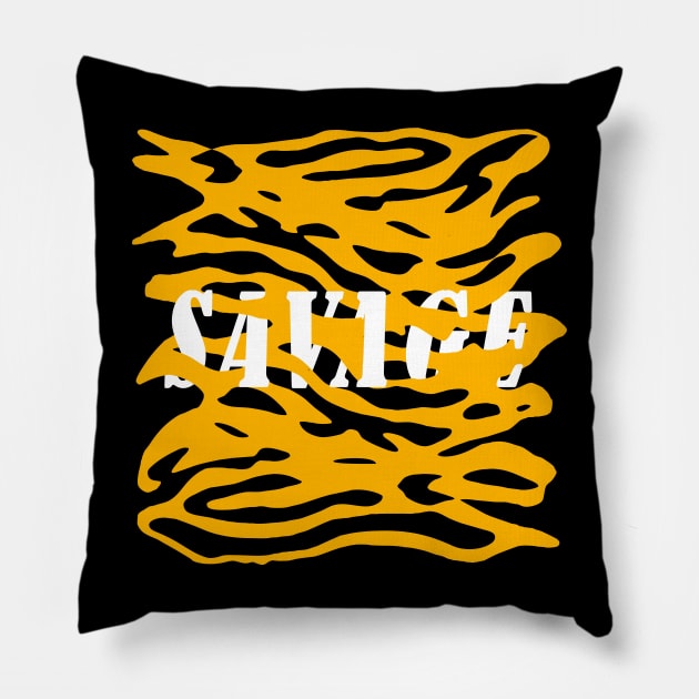 savage life tiger skin Pillow by AdishPr