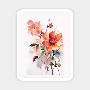 Watercolor flowers Magnet