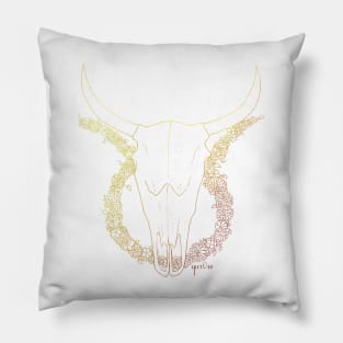 Taurus Skull - Quarter Colour Pillow