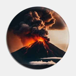 Volcano eruption with lava flow Pin