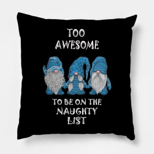 Naughty List Gnome Funny Christmas Pillow