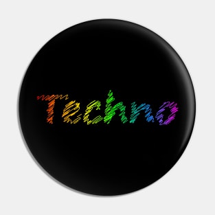 Techno rainbow Pin