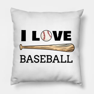 I Love Baseball Pillow