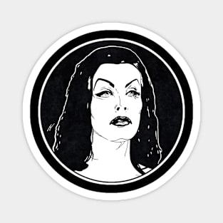 VAMPIRA - Plan 9 From Outer Space (Circle Black and White) Magnet