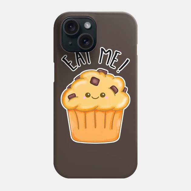 Kawaii Chocolate Chip Muffin. Eat Me Phone Case by bolincradleyart