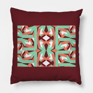 Pink baby blue geometric pattern Pillow