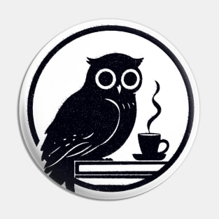 Books Coffee And Owl Pin