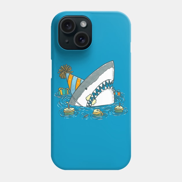 Birthday Shark II Phone Case by nickv47