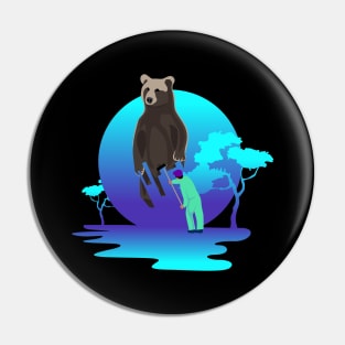 Artist Drawing Bear Pin