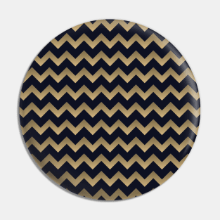 Pretty Simple Chevron Stripes Navy Blue and Gradient Beige Pin