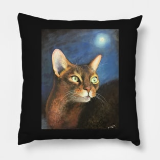 Moonstruck Absynnian cat Pillow