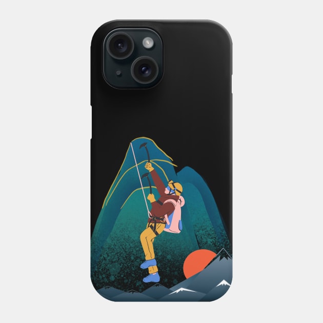 Rock Climbing Art Phone Case by Gatofiero