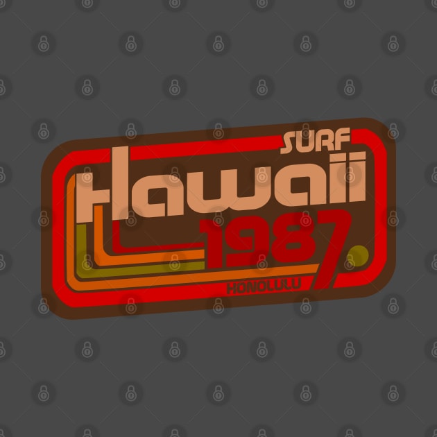 Hawaii Honolulu vintage eighties 80s surf logo by SpaceWiz95