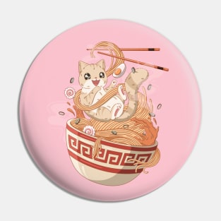 Cat Love Ramen Noodles Pin