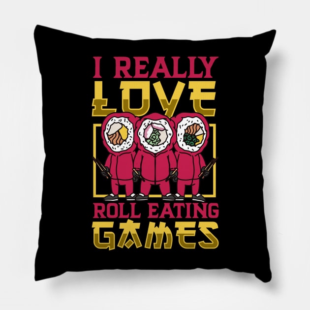 I really love Roll Eating Games - Sushi Pillow by Modern Medieval Design