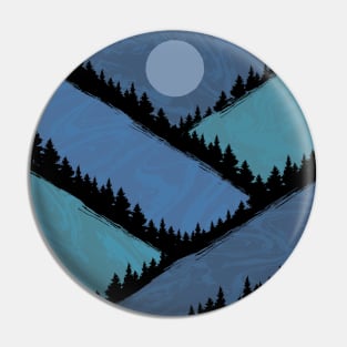 Forest Landscape Mountains Moon Pin