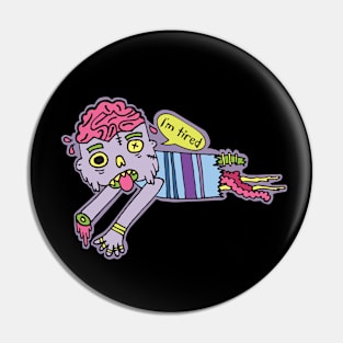 Gross Zombie and his exposed skull and gross slime Pin